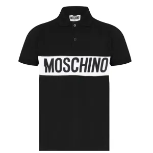 Moschino Boys Logo Panelled Polo Black - 14Y BLACK