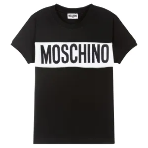 Moschino Boys Logo Panelled T-Shirt Black - 12Y BLACK