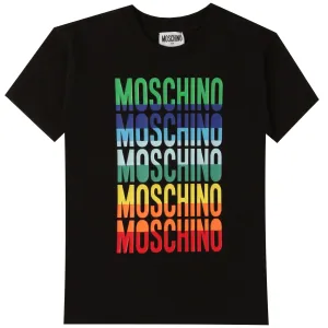 Moschino Boys Multiple Logo T-Shirt Black - 14Y Black
