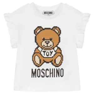 Moschino Girls Bear T-shirt White - 10Y WHITE