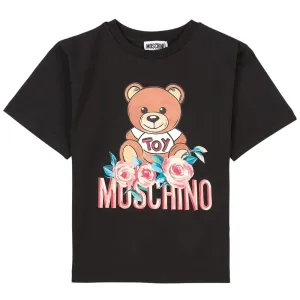 Moschino Girls Maxi Floral Bear T-Shirt Black - 4Y Black