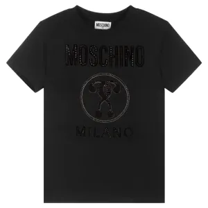 Moschino Girls Milano Diamante T-Shirt Black - 10Y BLACK