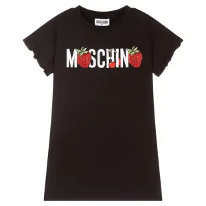 Moschino Girls Strawberry Logo T-shirt Black - 10Y BLACK
