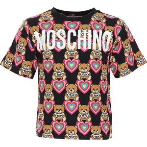 Moschino Girls Teddy Heart T-shirt Black - 4Y BLACK
