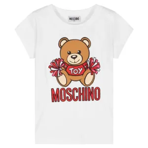 Moschino Girls Toy Bear Pom-Pom T-Shirt White - 4Y WHITE