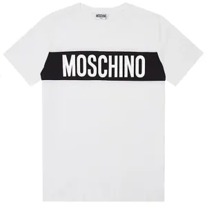 Moschino Unisex Kids Stripe Logo T-Shirt White - 12Y WHITE