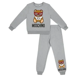 Moschino Unisex Toddlers Bear Logo Tracksuit Grey - 6/9 Months GREY
