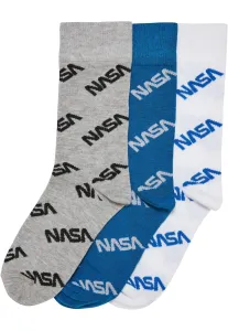 NASA Full-Length Kids Socks, 3 Pack, Bright Blue/Grey/White #2909356