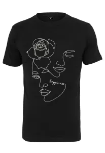 Women's Black T-Shirt One Line Rose #2913104