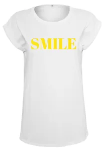 Women's T-shirt with a smile in white