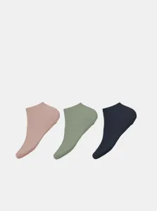 Set of three pairs of girls' socks in blue and pink name it Vira - unisex