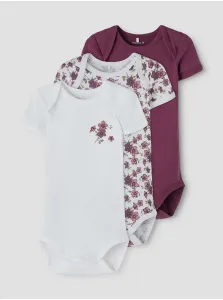 Set of three girls' patterned dots in purple and white name it B - unisex #994028