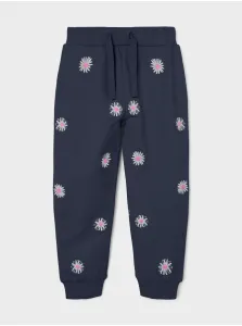 Dark blue girly floral sweatpants name it Billey - Girls