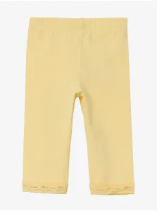 Yellow Girly Shortened Leggings with Lace Name It Vista - Girls