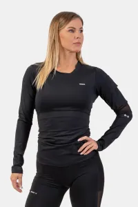 Nebbia Long Sleeve Smart Pocket Sporty Top Black M Maglietta fitness