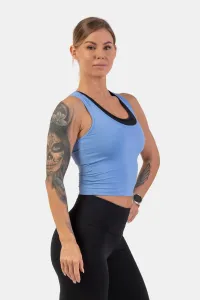 Nebbia Sporty Slim-Fit Crop Tank Top Light Blue L Maglietta fitness