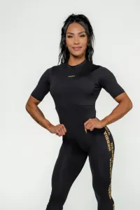 Nebbia Workout Jumpsuit INTENSE Focus Black/Gold L Pantaloni fitness