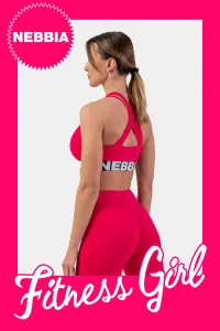 Nebbia Medium Impact Cross Back Sports Bra Pink XS