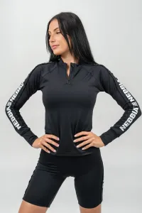 Nebbia Long Sleeve Zipper Top Winner Black L Maglietta fitness