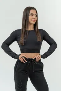 Nebbia Long Sleeve Crop Top INTENSE Perform Black XS Maglietta fitness