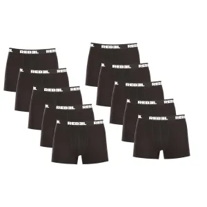 10PACK Men's Boxer Shorts Nedeto Rebel Black #3038198
