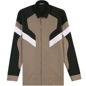 Neil Barrett Men's Pattern Shirt Khaki - GREY M