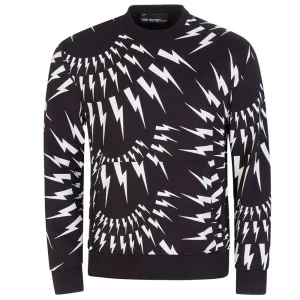 Neil Barrett Mens Crazy Bolt Sweater Black - M BLACK