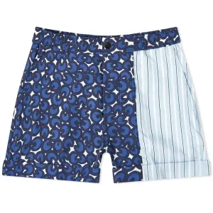 Neil Barrett Men's Mix Print Swim Shorts Blue - BLUE M