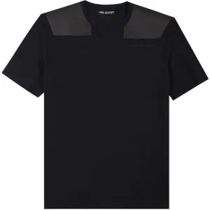 Neil Barrett Men's Leather Patch T-Shirt Black - BLACK S
