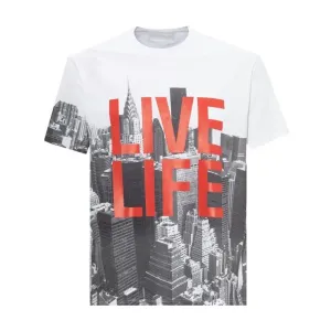 Neil Barrett Men's Live Life T-shirt White - WHITE M