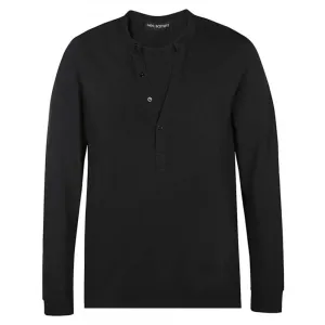 Neil Barrett Men's Long Sleeve Jersey T-shirt Black - BLACK XL
