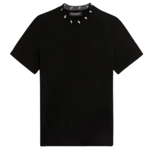 Neil Barrett Mens Thunderbolt Intarsia T-shirt Black - S BLACK