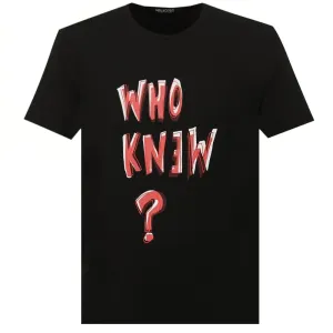 Neil Barrett Men's Who Knew Logo T-shirt Black - BLACK XL