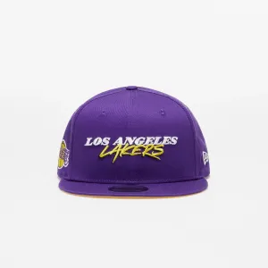 New Era Los Angeles Lakers Script Logo Purple 9FIFTY Snapback Cap Purple #1886675