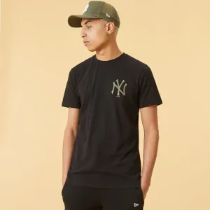 New Era New York Yankees Team Logo Black T-Shirt Black Stone Washed #230760