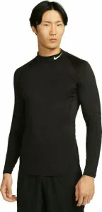 Nike Dri-Fit Fitness Mock-Neck Long-Sleeve Mens Top Black/White 2XL Maglietta fitness