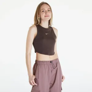 Nike Sportswear Essentials Women's Ribbed Cropped Tank Baroque Brown/ Sail #3136647