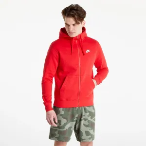 Nike Sportswear Club Hoodie Full-Zip Brushed Back University Red/ University Red/ White #222345