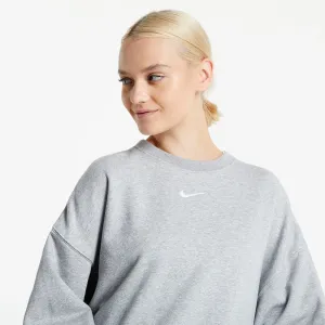 Nike Sportswear Women's Oversized Fleece Crew Dk Grey Heather/ Base Grey/ White #217661