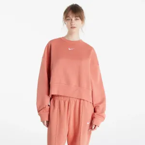Nike NSW Essential Clctn Fleece Oversized Crew Madder Root/ White #2659125