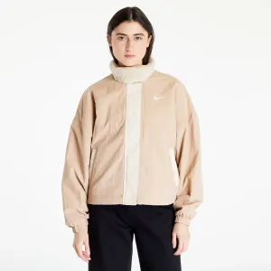 Nike Sportswear Essential Women's Woven Fleece-Lined Jacket Hemp/ Sanddrift/ White #258614