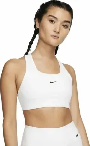 Nike Dri-Fit Swoosh Womens Medium-Support 1-Piece Pad Sports Bra White/Black L Intimo e Fitness