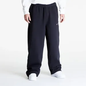 Nike Solo Swoosh Men's Open-Hem Brushed-Back Fleece Pants Black/ White #3082287