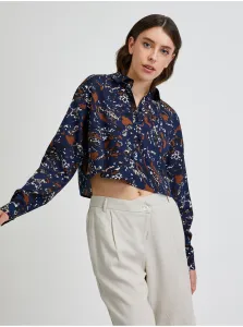 Black patterned cropped shirt Noisy May Molly - Women #826640