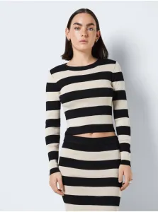 Cream-Black Women's Striped Sweater Sweater Noisy May Jaz - Women #2425925