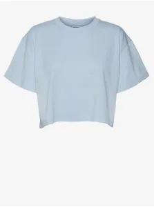 Light blue crop top T-shirt Noisy May Alena - Women #1749254