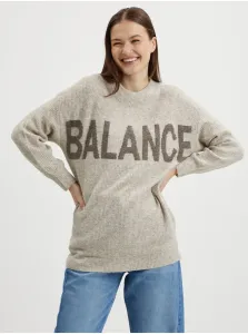 Light Grey Ribbed Oversize Sweater Noisy May Balance - Women #1024220