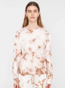 White and brown patterned sweatshirt Noisy May Ilma - Women #828980