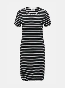 White-black striped basic dress Noisy May Simma - Women #188975