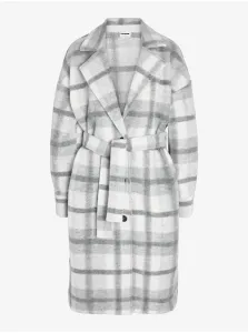 Light gray ladies checkered coat Noisy May Jonas - Ladies #2550005